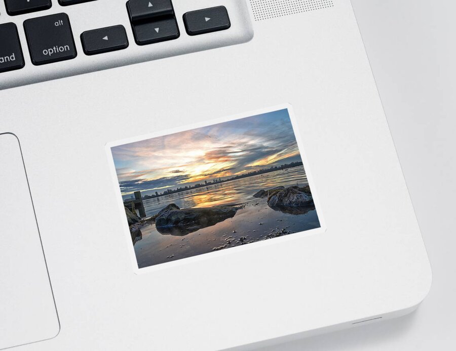 Netherlands Sticker featuring the photograph Sunset over Lake Kralingen by Frans Blok