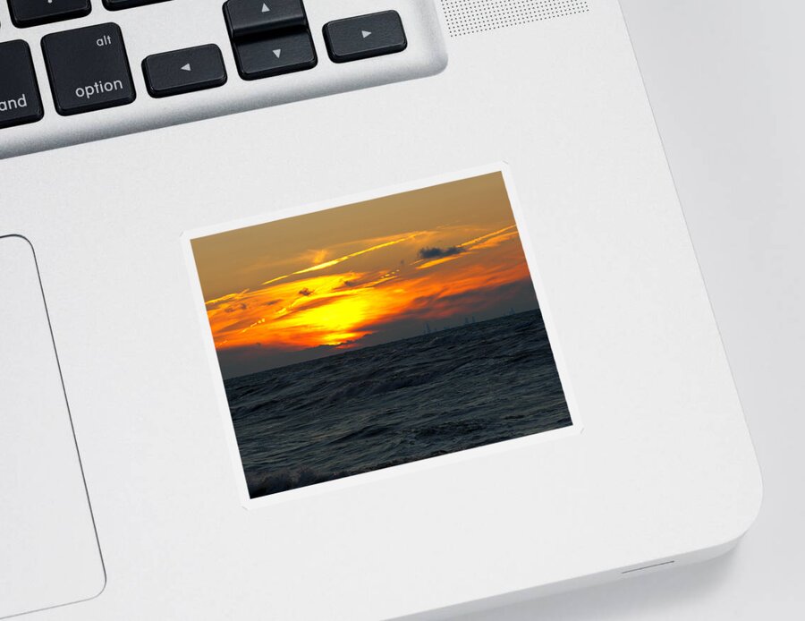 Sunset Sticker featuring the photograph Sunset over the city by Scott Wood
