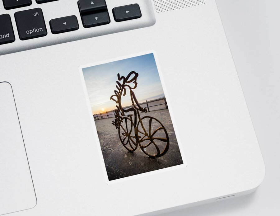 Statue Sticker featuring the photograph Sunset Rider by Spikey Mouse Photography