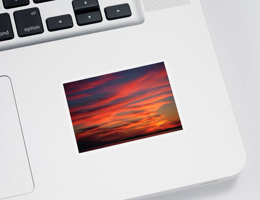 Sunset Over Water Sticker featuring the photograph Sunset Sky by Sally Weigand