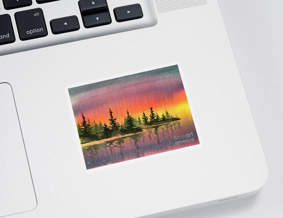 Sunset Study Iii Sticker featuring the painting Sunset Study III by Teresa Ascone