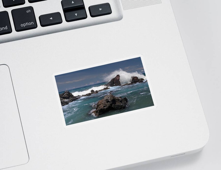Hookipa Sticker featuring the photograph Surf's Up at Ho'okipa by Susan Rissi Tregoning