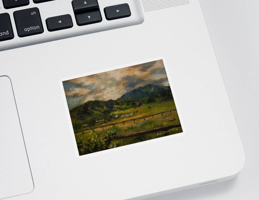 Swan Valley Hillside Sticker featuring the painting Swan Valley Hillside by Lori Brackett