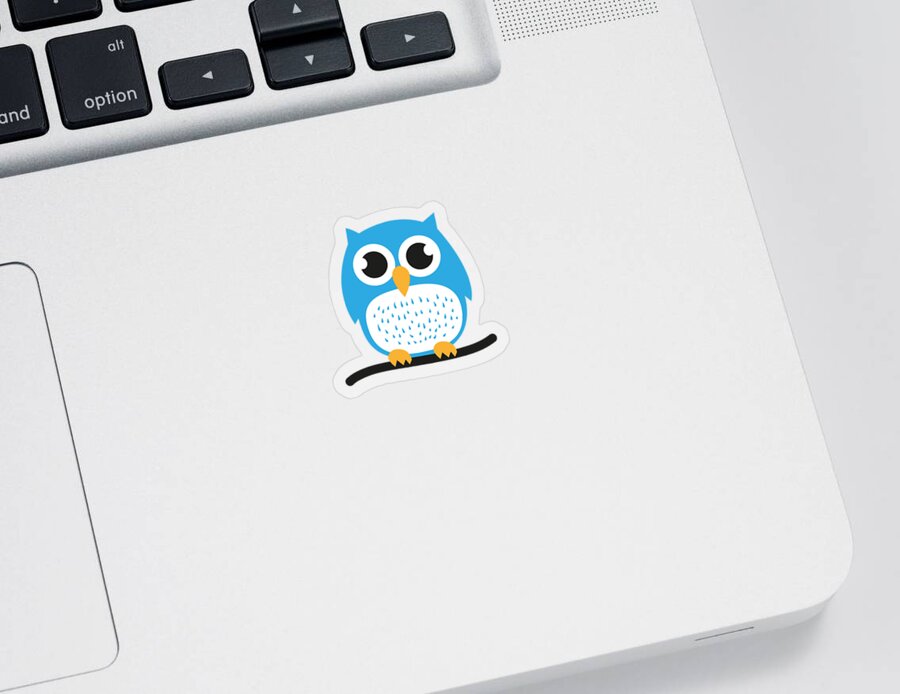Sweet Sticker featuring the digital art Sweet and cute owl by Philipp Rietz