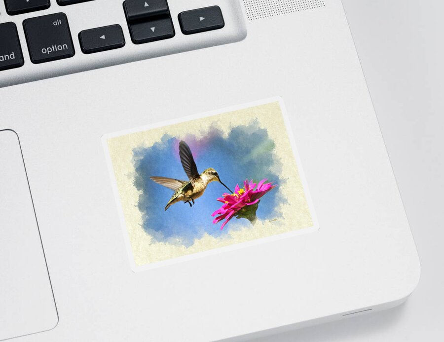 Note Card Sticker featuring the mixed media Note Card Sweet Hummingbird by Christina Rollo