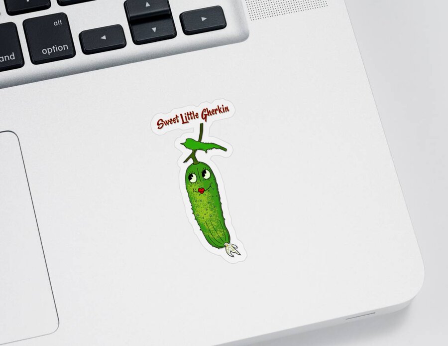 Gherkin Sticker featuring the digital art Sweet Little Gherkin by John Haldane