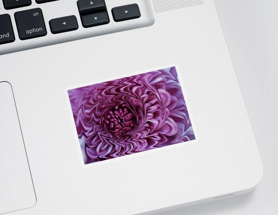 Flower Sticker featuring the photograph Purple Mum Abstract by Glenn Gordon