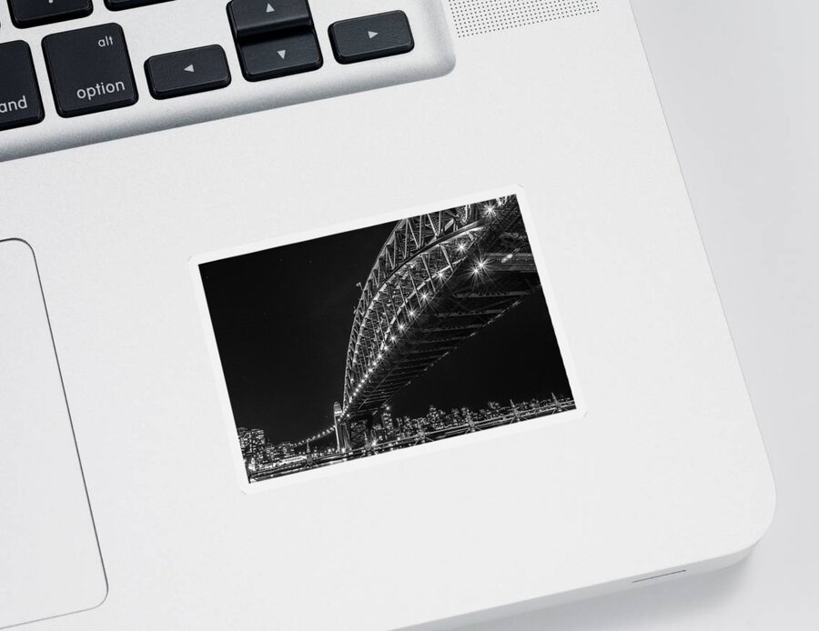 Sydney Sticker featuring the photograph Sydney Harbour Bridge at Night by Racheal Christian