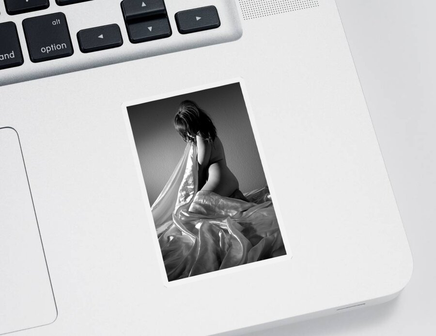 Nude Sticker featuring the photograph Tani Balck and White by Joe Kozlowski