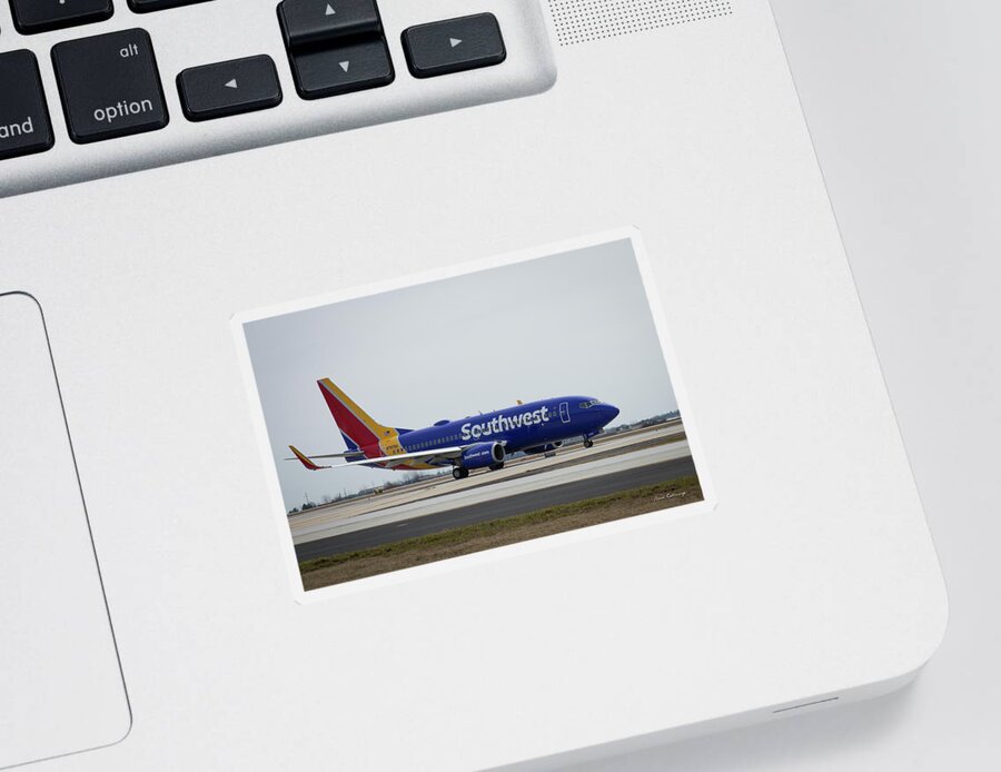 Reid Callaway Color Perfect Sticker featuring the photograph Take Off Southwest Airlines N7878A Hartsfield-Jackson Atlanta International Airport Art by Reid Callaway