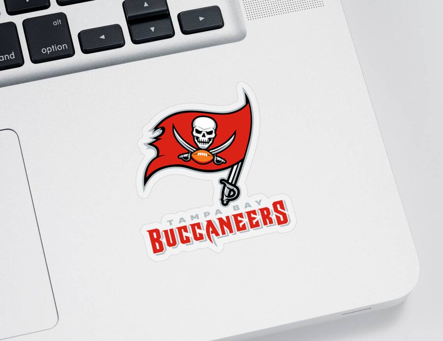 Tampa Bay Sticker featuring the mixed media Tampa Bay Buccaneers Translucent Steel by Movie Poster Prints