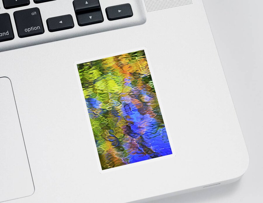 Abstract Sticker featuring the photograph Water Mosaic Abstract Art by Christina Rollo