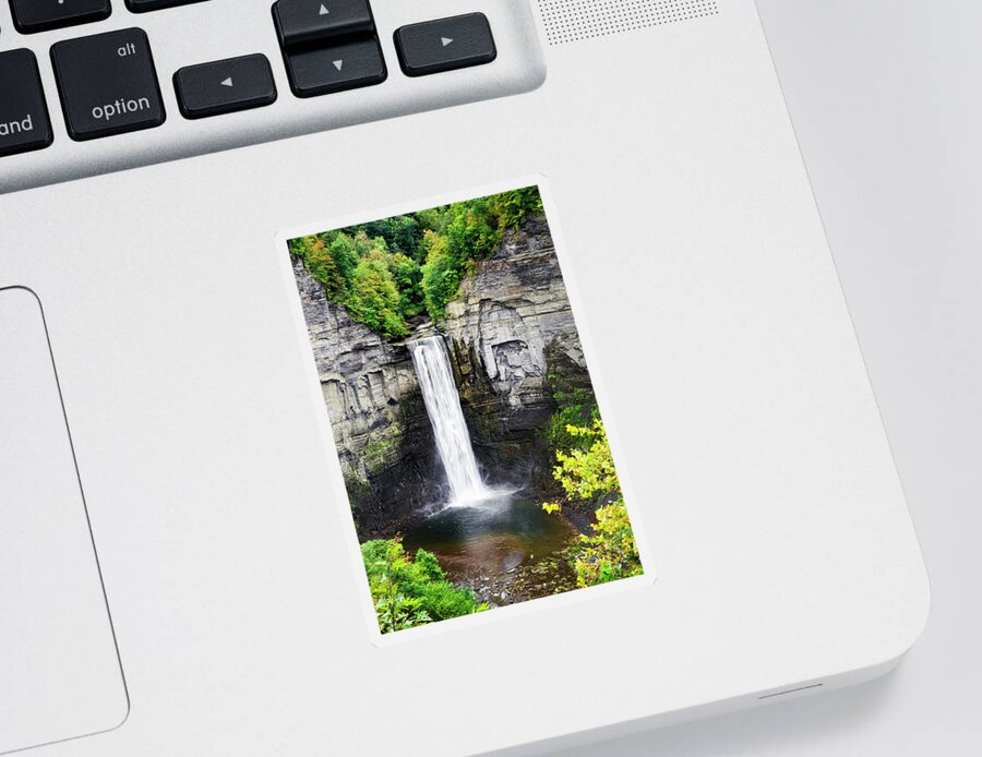 Taughannock Falls Sticker featuring the photograph Taughannock Falls View from the Top by Christina Rollo