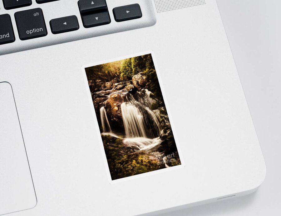 Waterfall Sticker featuring the photograph Temperate highland water fall by Jorgo Photography