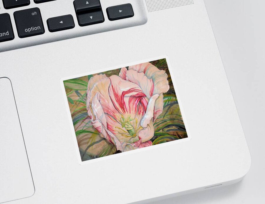 Tulip Sticker featuring the painting Tempting Tulip by Nicole Angell
