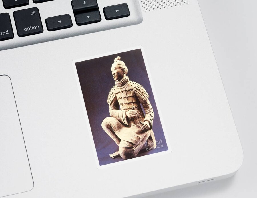 Terracotta Army Sticker featuring the photograph Terracotta Soldier by Heiko Koehrer-Wagner