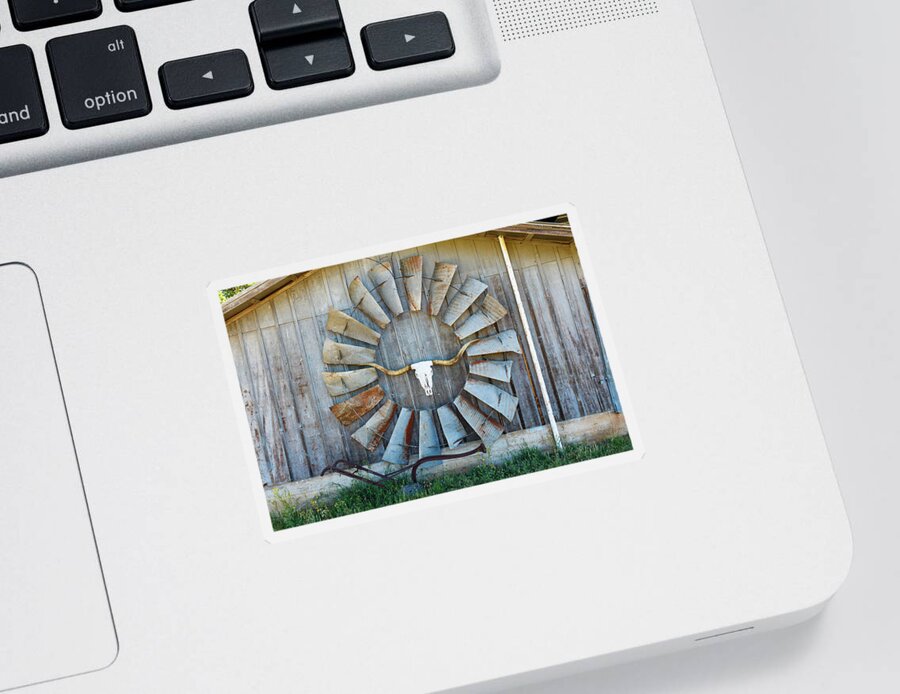 Texas Sticker featuring the photograph Texas barn art by Raul Rodriguez