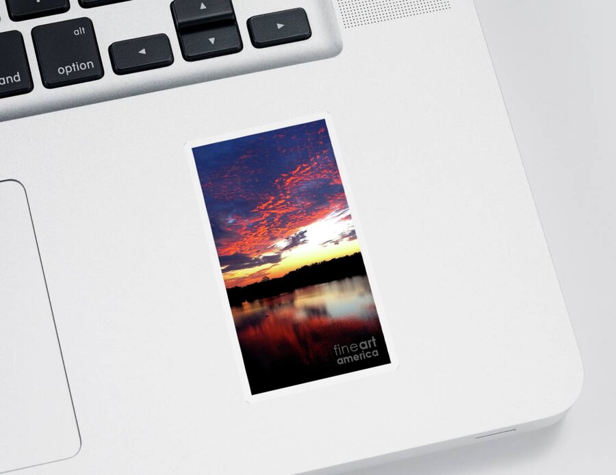 Color Photos Sticker featuring the photograph Texas Sunset over Mammoth lake by Barbara Donovan