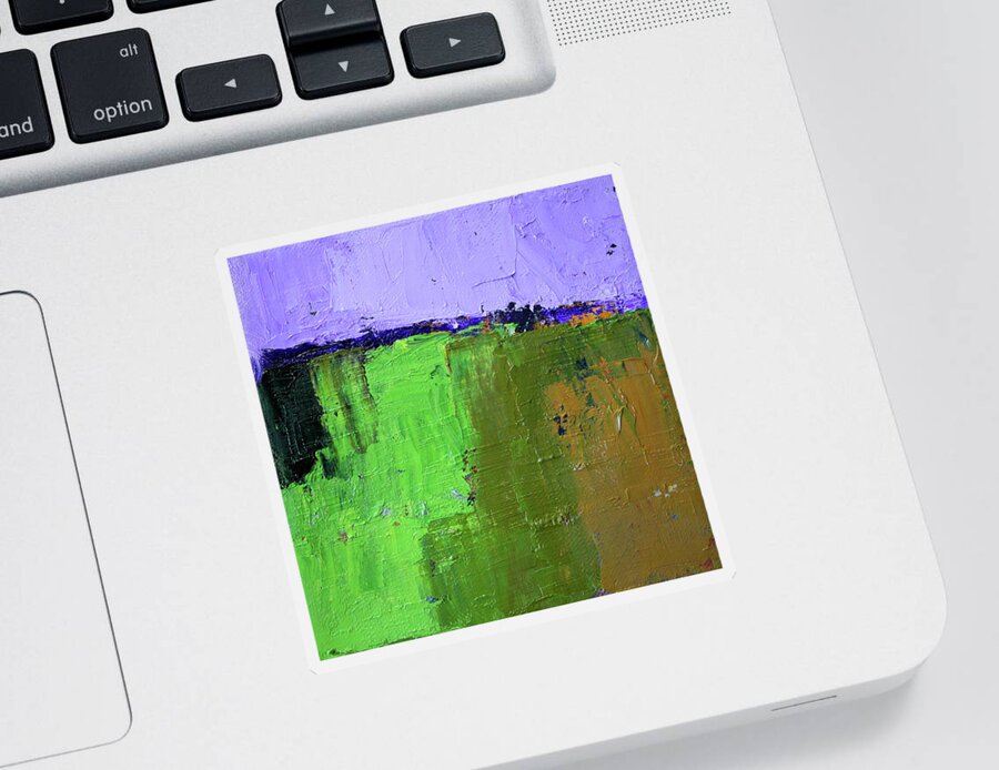 Large Abstract Landscape Sticker featuring the painting Textured Square No. 4 by Nancy Merkle