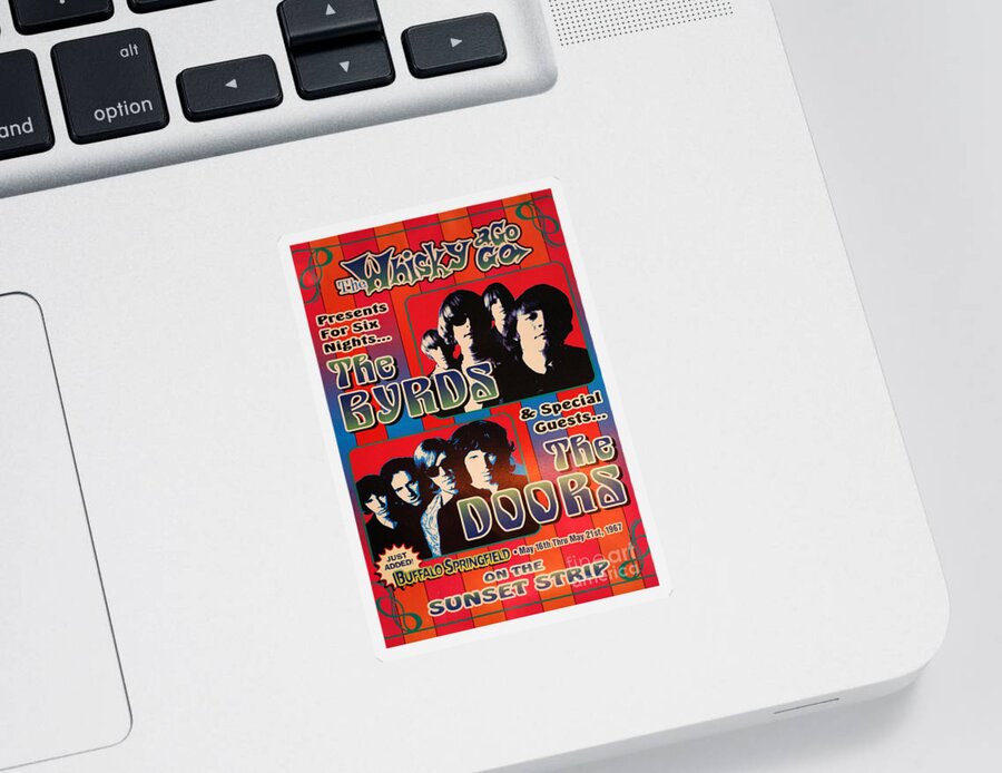 Doors Sticker featuring the photograph Th Byrds And The Doors Poster Collection 2 by Bob Christopher