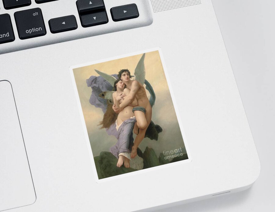 William-adolphe Bouguereau Sticker featuring the painting The Abduction of Psyche by William-Adolphe Bouguereau