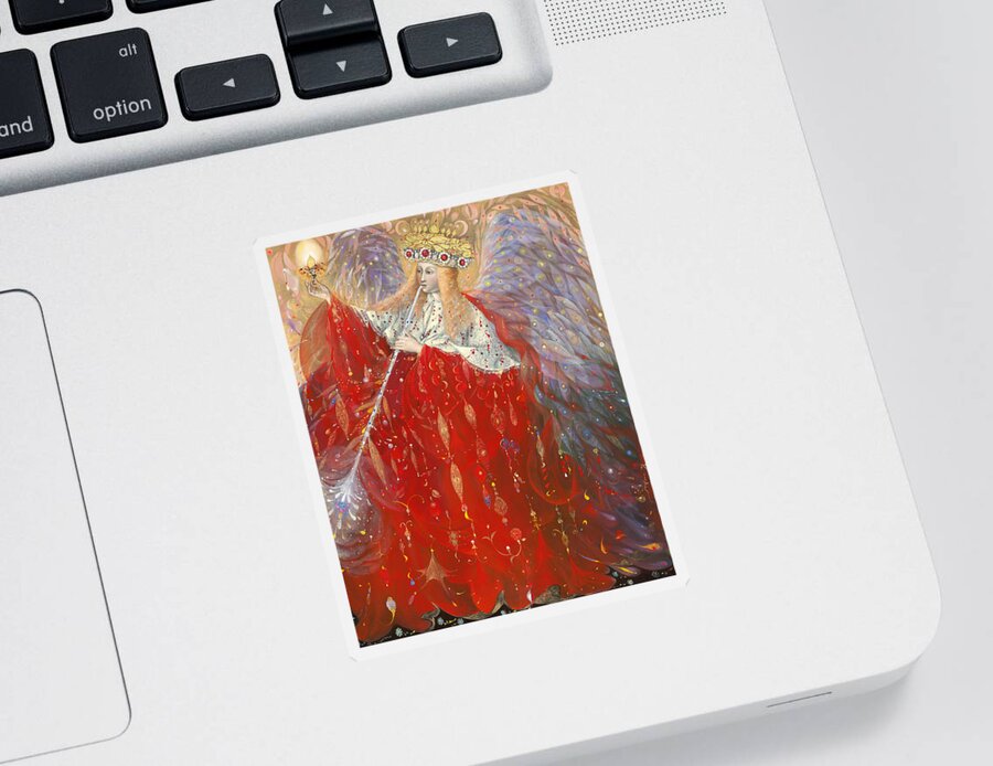 Angel Sticker featuring the painting The Angel of Life by Annael Anelia Pavlova
