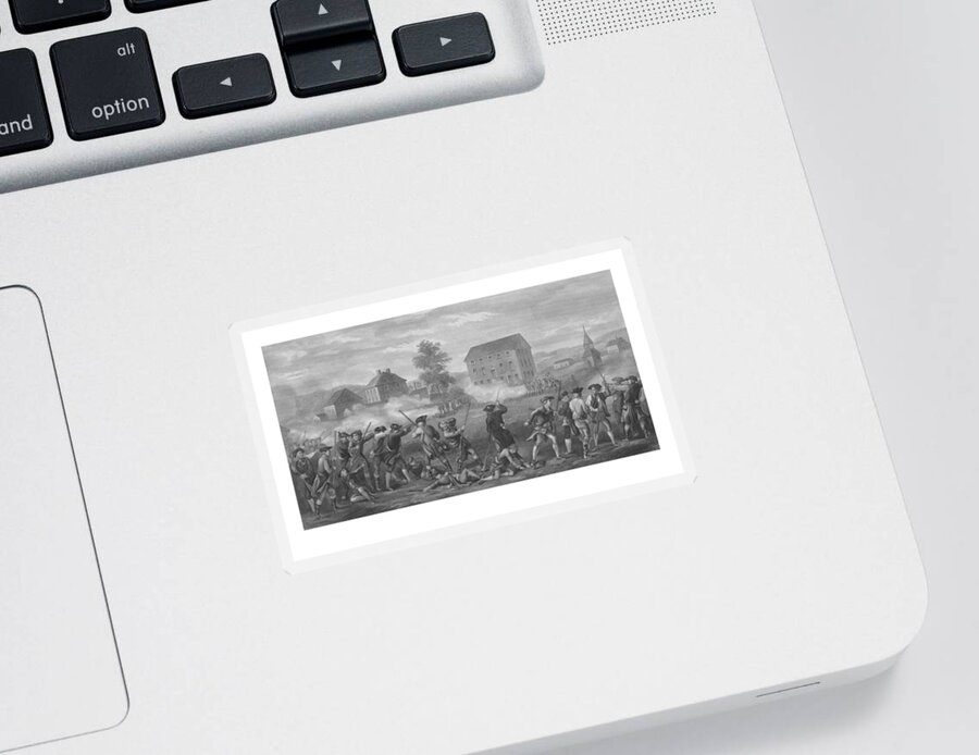 Minutemen Sticker featuring the drawing The Battle of Lexington by War Is Hell Store