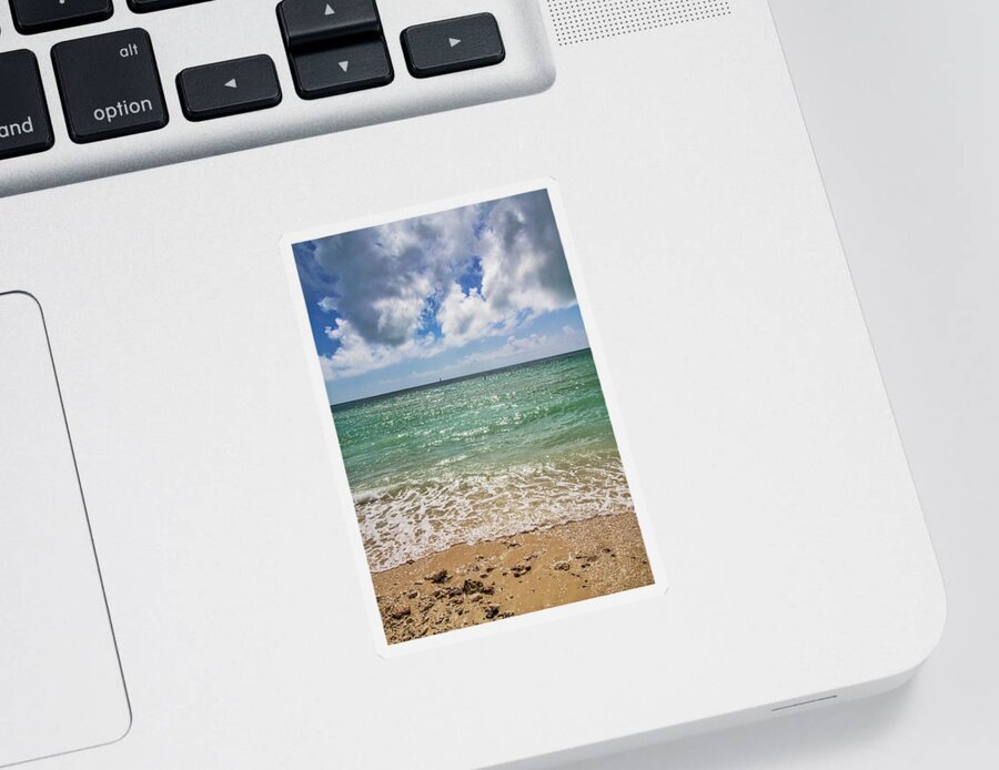 Beach Sticker featuring the photograph The Beach at Fort Zachary Taylor Historic State Park in Key West by Bob Slitzan
