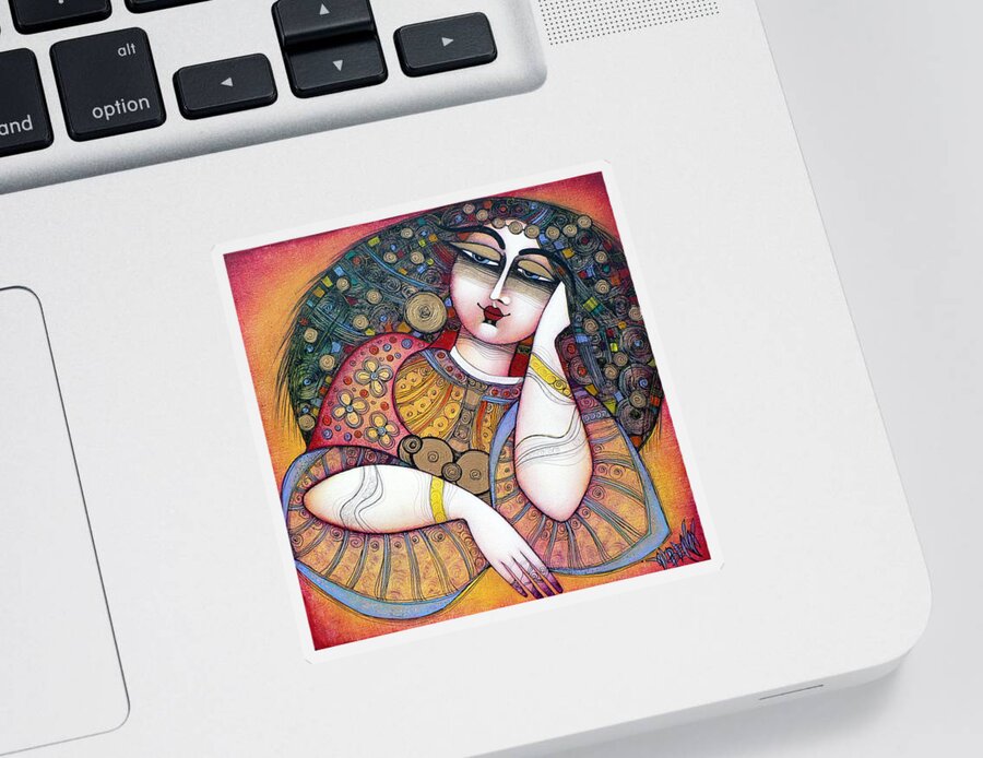 Art Sticker featuring the painting The Beauty by Albena Vatcheva