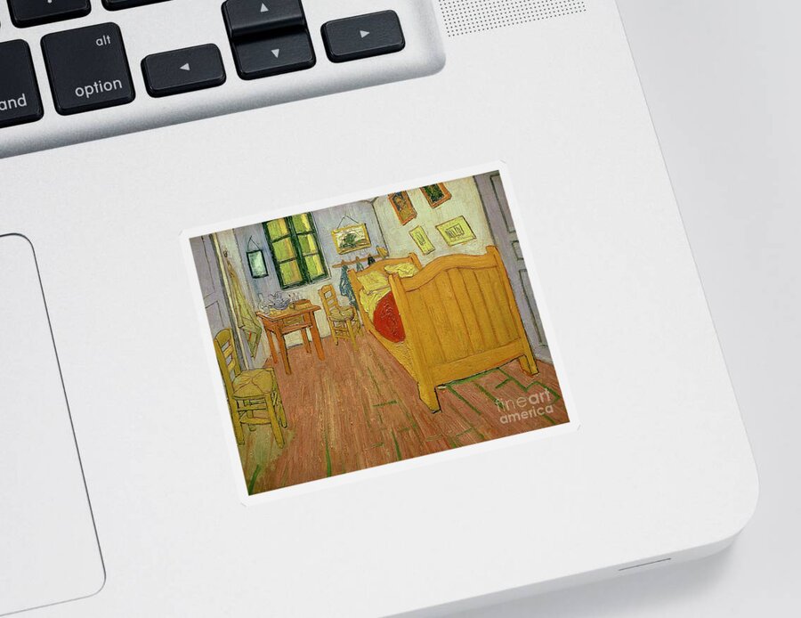 The Sticker featuring the painting The Bedroom by Vincent van Gogh