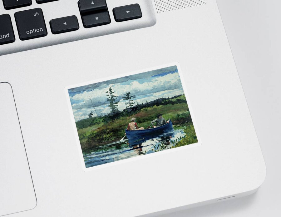 Winslow Homer Sticker featuring the painting The Blue Boat by Winslow Homer