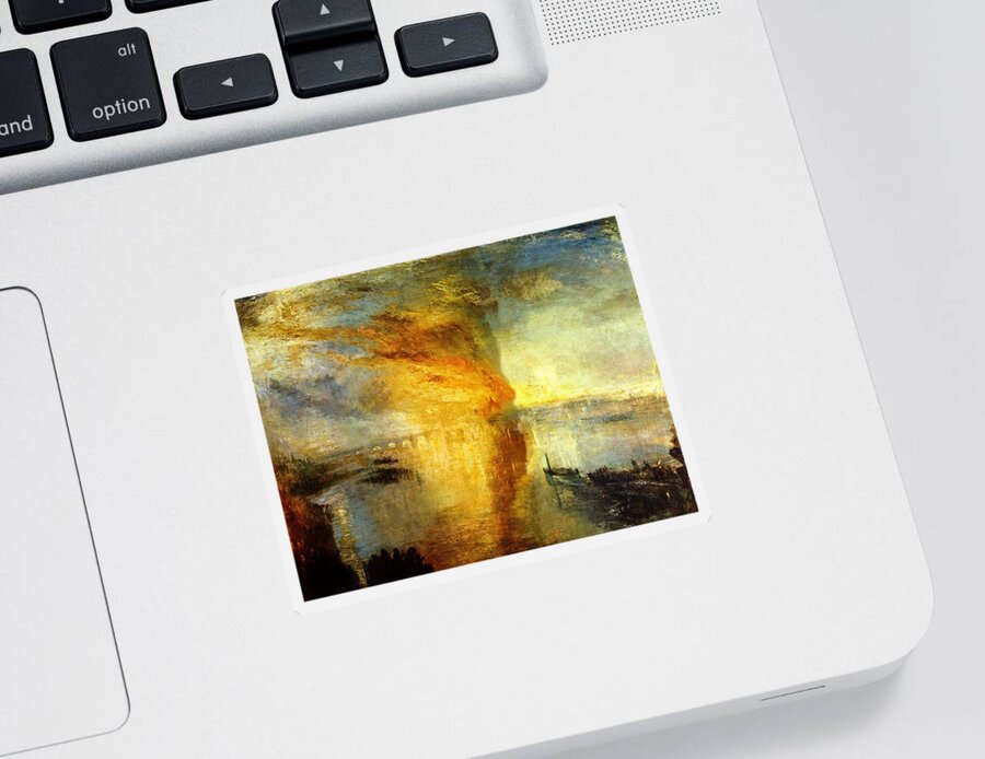 William Turner Sticker featuring the painting The Burning Of The Houses Of Parliament by William Turner