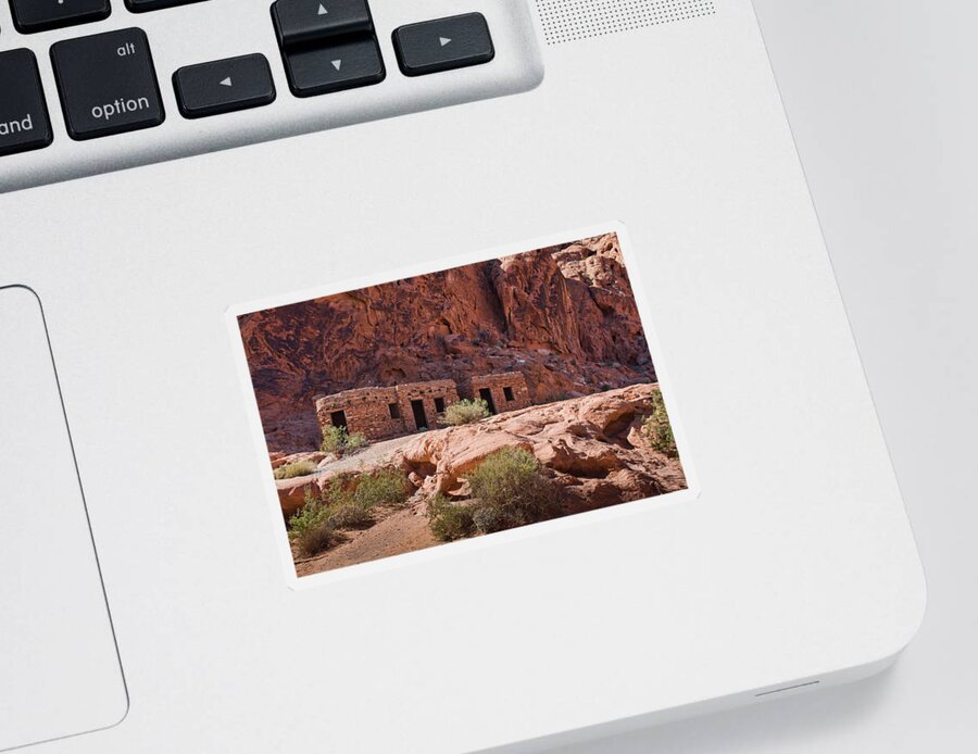 Valley Of Fire Nevada State Park Sticker featuring the photograph The Cabins - Valley of Fire Nevada State Park by Tatiana Travelways
