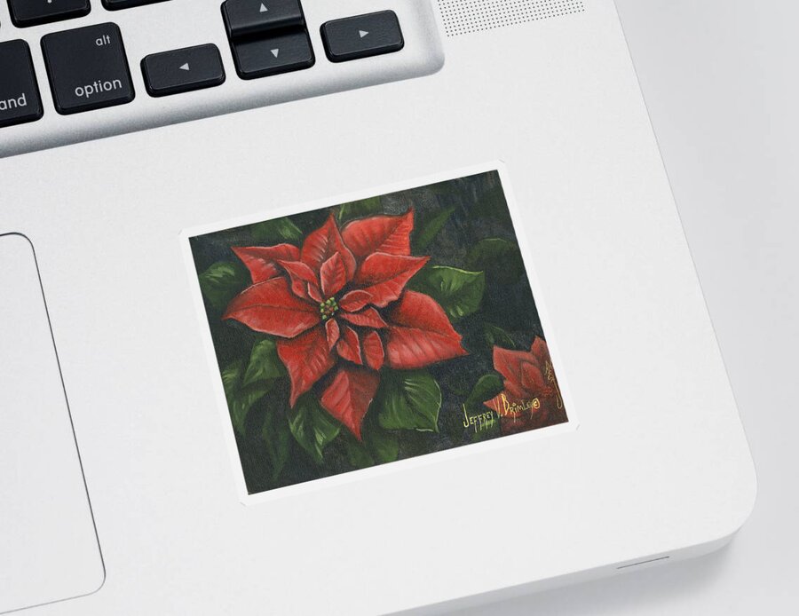 Flower Sticker featuring the painting The Christmas Flower by Jeff Brimley