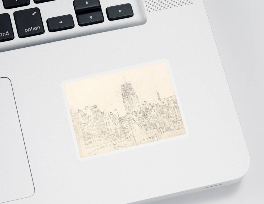 19th Century Art Sticker featuring the drawing The Church of St. Lawrence by David Cox