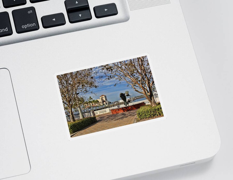 Downtown Sticker featuring the photograph The Downtown Bradenton Waterfront by HH Photography of Florida