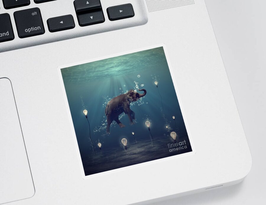 Elephant Sticker featuring the photograph The dreamer by Martine Roch
