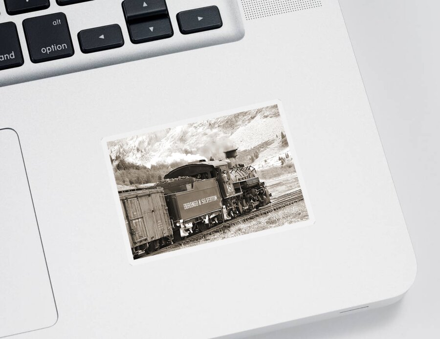  Transportation Sticker featuring the photograph The Durango and Silverton into the Mountains by Mike McGlothlen