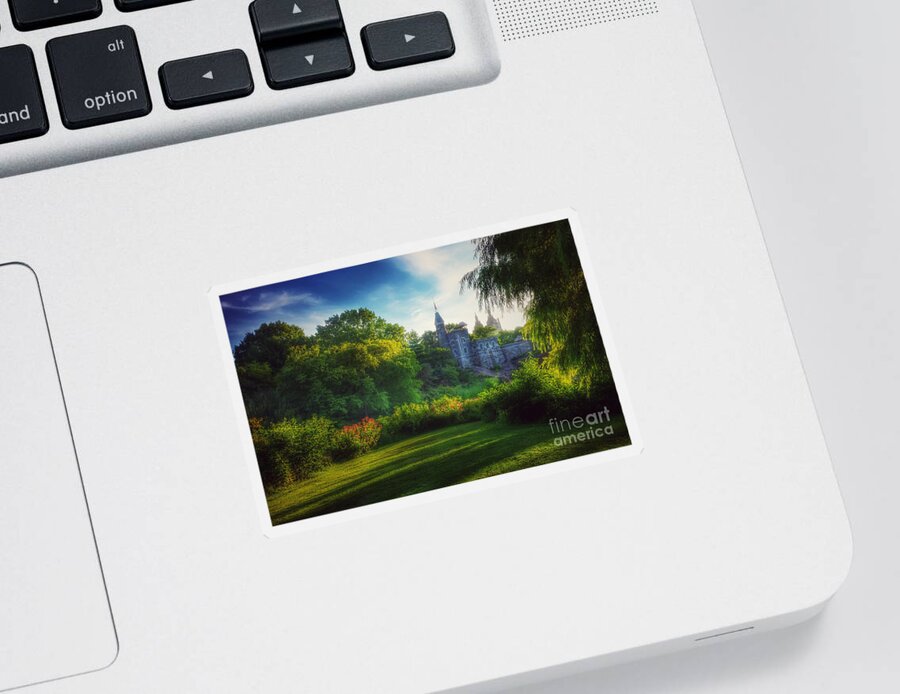 Belvedere Castle Sticker featuring the photograph The Enchanted Land - Belvedere Castle Central Park in Summer by Miriam Danar