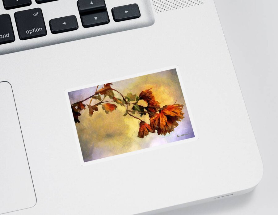 Chrysanthemums Sticker featuring the painting The End of the Season by RC DeWinter