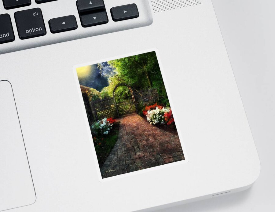 Landscape Sticker featuring the painting The Garden Path by RC DeWinter