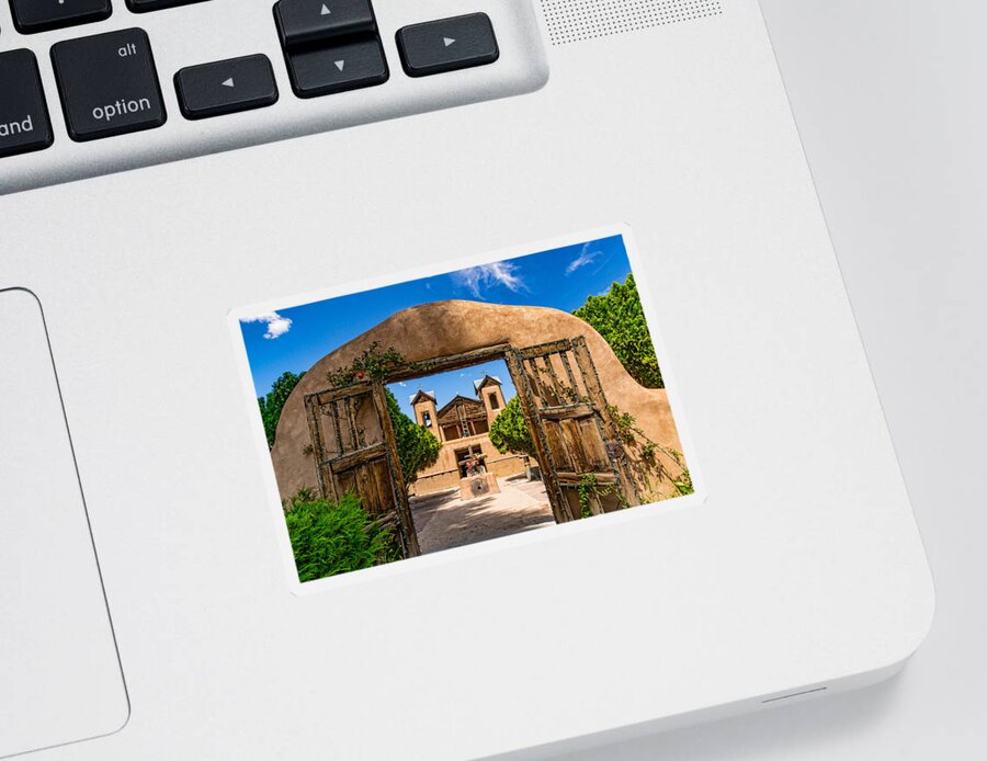 Adobe Sticker featuring the photograph The Gates of Chimayo by Paul LeSage