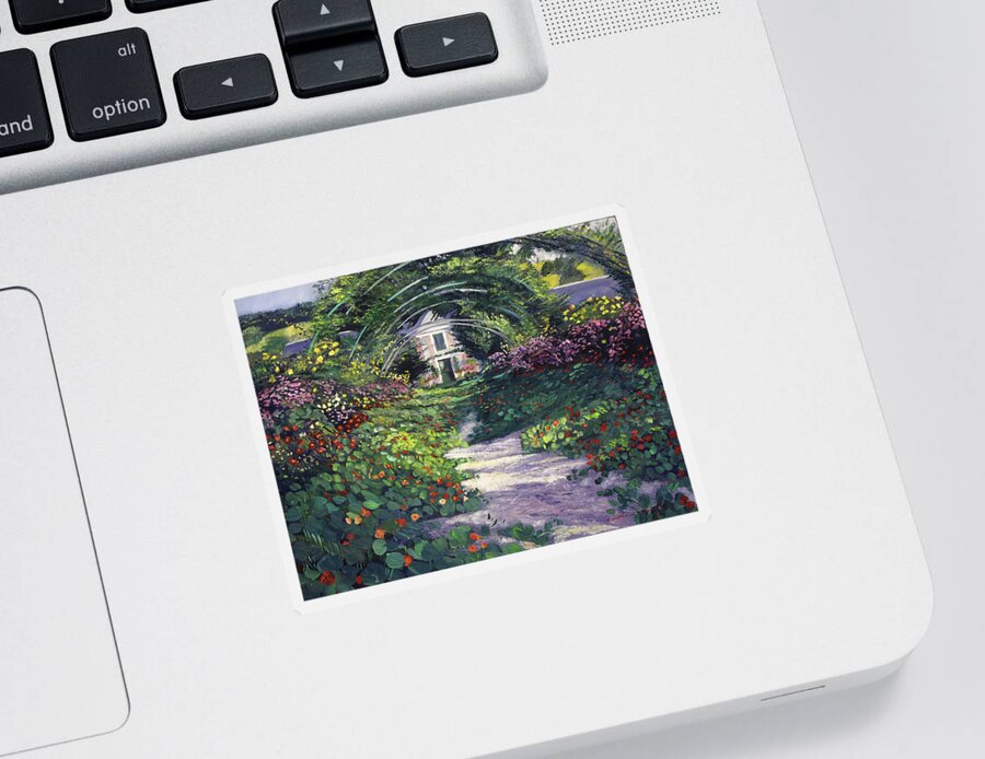 Landscape Sticker featuring the painting The Grande Allee Giverny by David Lloyd Glover