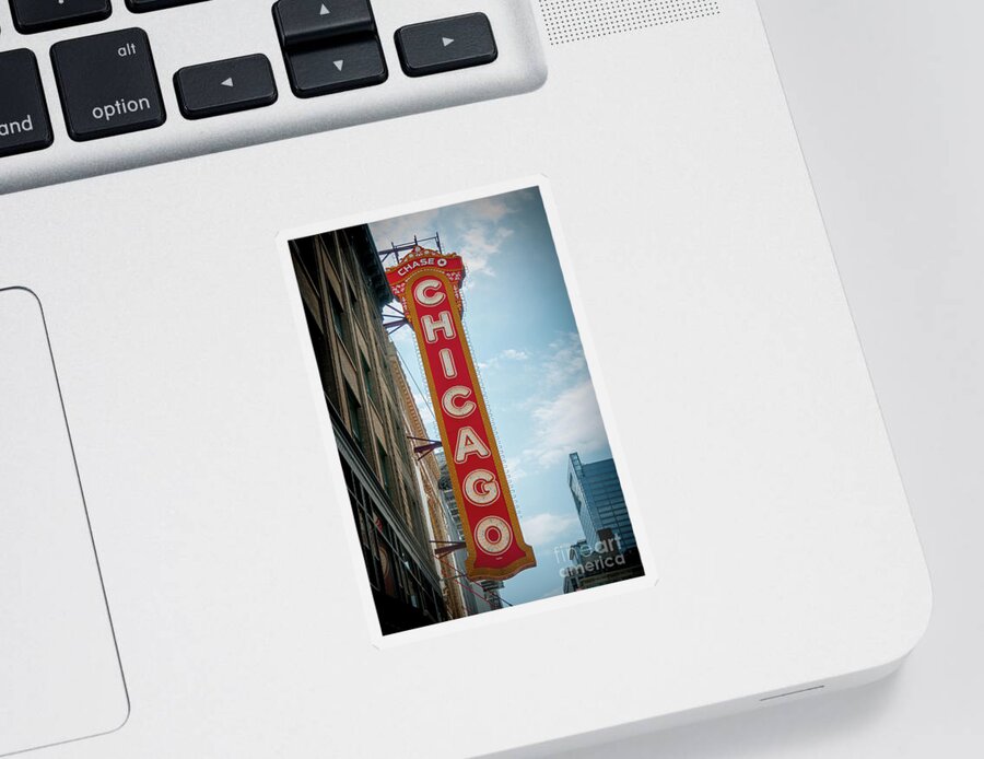 Art Sticker featuring the photograph The Iconic Chicago Theater Sign by David Levin