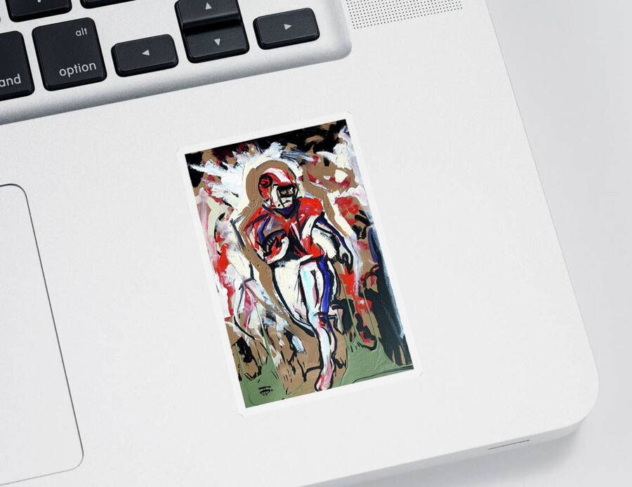  Sticker featuring the painting The interception by John Gholson