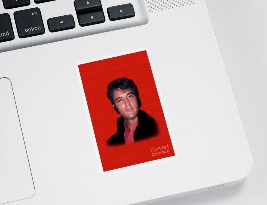 Elvis Sticker featuring the photograph The King Rocks On L by Al Bourassa