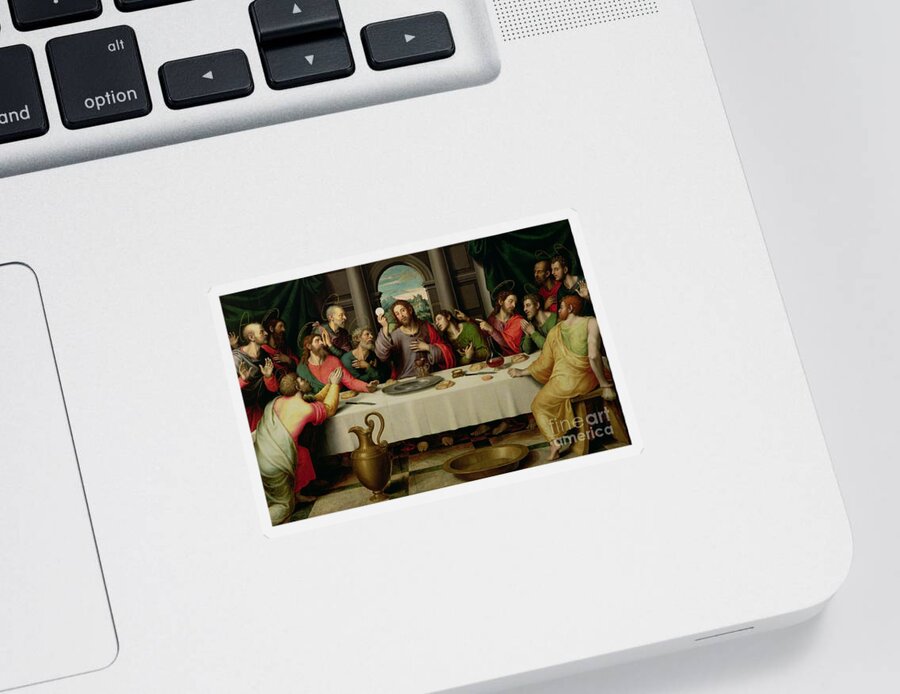 The Last Supper By Vicente Juan Macip Sticker featuring the painting The Last Supper by Vicente Juan Macip
