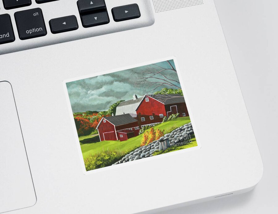 Barn Painting Sticker featuring the painting The Light After The Storm by Charlotte Blanchard