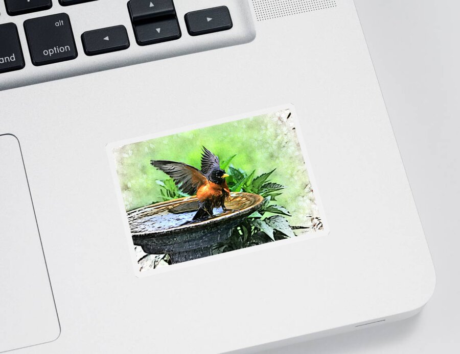 American Robin Sticker featuring the photograph The Messenger by Tina LeCour