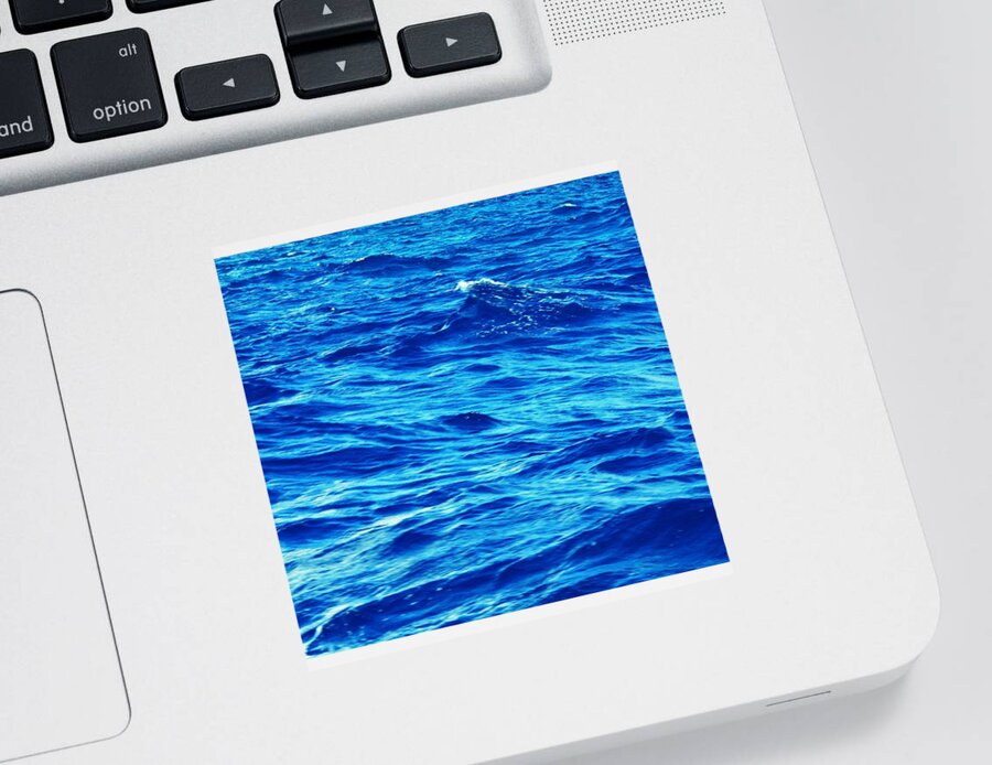Blue Sticker featuring the photograph The Ocean by Dietmar Scherf